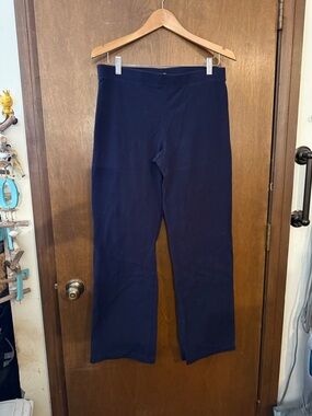 Wide Leg Knit Pants - Navy